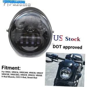 Headlight ハーレーvロッドマッスルナイトロッドvrod vrsca vrscrのライトパッシングライトを通過するLEDヘッドライト LED Headlight Passing Light For Harley V-Rod Muscle Night Rod VROD VRSCA VRSCR【並行輸入品】