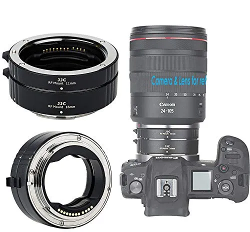JJC キャノン RFマウント オートフォーカス 自動延長チューブ マクロ撮影エクステンションチューブ Canon Mirorless カメラ EOS R / R5/ RF用 クローズアップポートレート 真鍮マウントギルトメタルコンタクト 11mm + 1