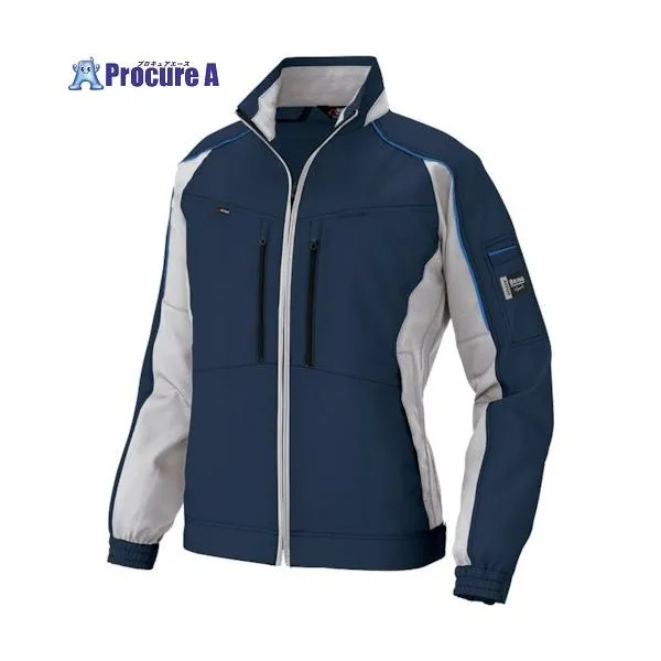 アイトス エコプロダクト長袖ブルゾン ネイビーXシルバーグレー L ■▼338-2034 AZ9101-008-L 1着