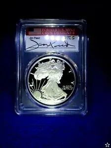 1997 P Am シルバー イーグル (POP 3) PCGS PF70 DCam JIM PEED レア フラッグ ラベル サイン入り