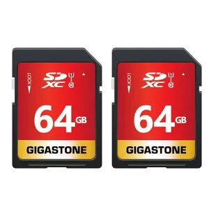 GIGASTONE 64GB SDカード 2個セット SDXC UHS-I U1 C10 80MB/s メモリーカード フルHD ビデオ デジタルカメラ 高速記録 ミニケース2個付き