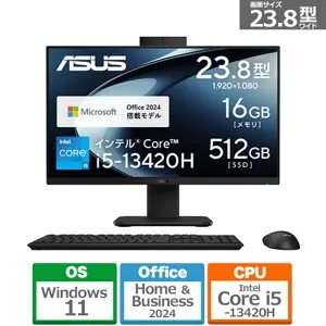 ASUS（エイスース） 23.8型デスクトップパソコン ASUS V400 AiO（V440VAK） V440VAK-BPC072WS ブラック