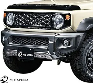 【M's】 スズキ ジムニーノマド 5ドア JC74W (2025.4-) M'z SPEED CROSS LINE フロントバンパーガード AES 未塗装 エムズスピード エアロ パーツ 部品 外装 改造 社外品 カスタム ドレスアップ 新型 現行型
