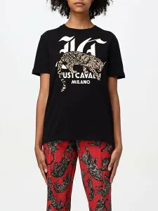 ジャスト カヴァリ JUST CAVALLI ポロシャツ Tシャツ レディース ブラック T-shirts and polo shirts 77PAHA02CJ718 関税 送料無料 2024AW gi