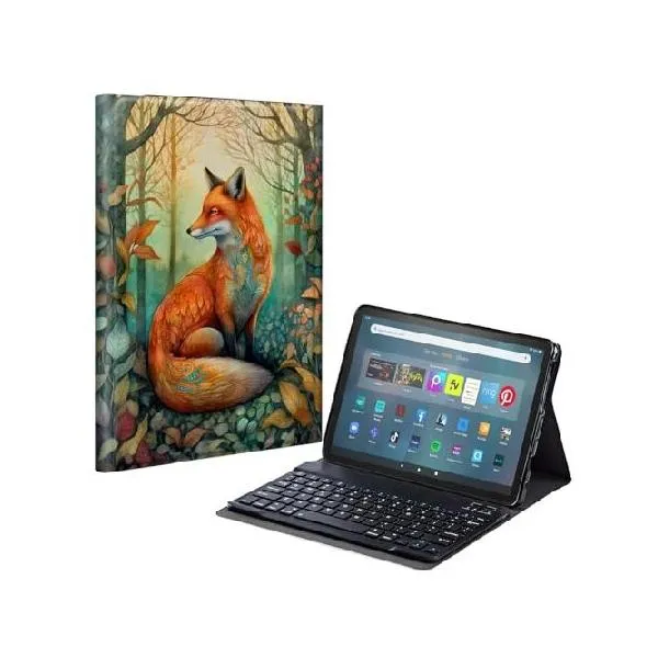 EDGFRTOIO Keyboard Case for Kindle Fire Max 11 (13th Generation, 2023 Release), PU Leather Keyboard Cover with Detachable Wireless Bluetooth _並行輸入