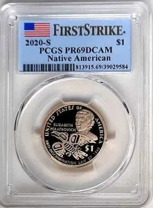 2020-S プルーフ ネイティブアメリカン サカガウィア ドル PCGS PR69 DCAM -ファースト ストライク。