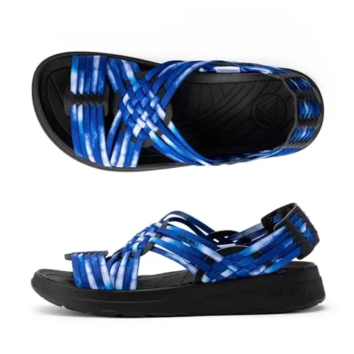 [マリブサンダルズ] CANYON POLYESTER キャニオン ワラチサンダル ユニセックス MS060 TIE-DYE BLUE/BLACK US 7.0（24.5～25.0cm）