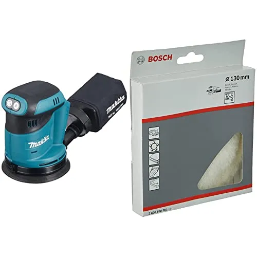 マキタ(Makita) 充電式ランダムオービットサンダ 18V (本体のみ/バッテリー・充電器別売) ペーパー寸法 125mm BO180DZ＋BOSCH(ボッシュ) 羊毛ボンネット130ｍｍφ 2608610001