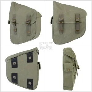 DIN MARKET Canvas Rigid Bag キャンバスリジッドバッグ サドルバッグ サイドバッグ バイク用 ヴィンテージキャンバス Rigid Softail対応 ブラック カーキ アーミーグリーン 容量6L