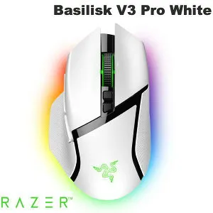 Razer Basilisk V3 Pro 有線 / Bluetooth 5.0 / 2.4GHz ワイヤレス 両対応 チルトホイール搭載 光学式 ゲーミングマウス White Edition # RZ01-04620200-R3A1 レーザー (マウス) レイザー