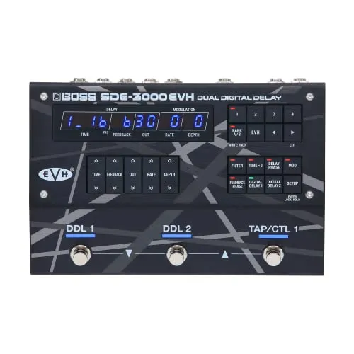 BOSS SDE-3000EVH スペシャルエディション エディ・ヴァン・ヘイレン デュアルデジタルディレイペダル | 8つの本物のEVHプリセット | 内蔵SDE-3000ディレイペダル2本 | エディのウェット/ドライ/ウェットリグを多用途に接続可能