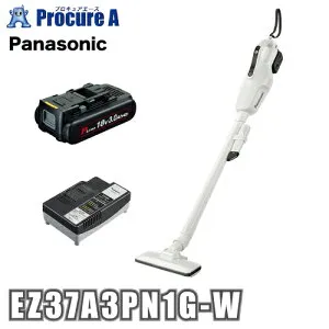 Panasonic/パナソニック EZ37A3PN1G-W（白/ホワイト） 工事用 充電クリーナー Dual 18V 3.0Ah デュアル 電動工具 小型軽量掃除機 コードレス 清掃 石膏粉 ごみ捨て 簡単