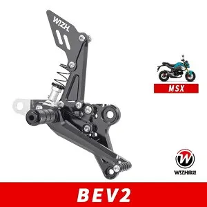 WIZH ウィズ BEV2 バックステップ グロム125 (16-20) HONDA ホンダ ステップ 足回り カラー：シルバー / フットペグタイプ：固定式 / ヒールガードタイプ：スタンダード / ステアリングタイプ：スタ