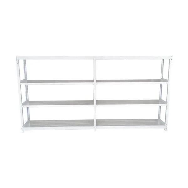 双福鋼器 軽中量ボルトレスラック 200kg 900×300×1500 天地4段 連結 ホワイトグレー TS5330-4R