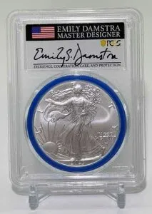 2023年 1ドル シルバーイーグル PCGS MS70 ダムストラ サイン入り ミントデザイナーシリーズ FDOI 限定150枚