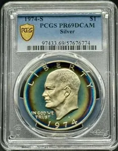 1974年 S アイゼンハワー（アイク） 40% 銀貨 PCGS PR-69 DCAM