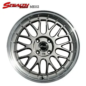16インチ 4H100 6J 6J+43 4穴 ステルスレーシング ME-02 ホイール (1本/2本/4本) ガンメタリックリムポリッシュ Trust Japan STEALTH RACING ME-02 送料無料 トラストジャパン