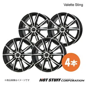 ヴァレットスティング ホイール 4本【17×7.0J 5-114.3 INSET38 ブラックポリッシュ(BK/P) テーパー座】HOT STUFF Valette Sting