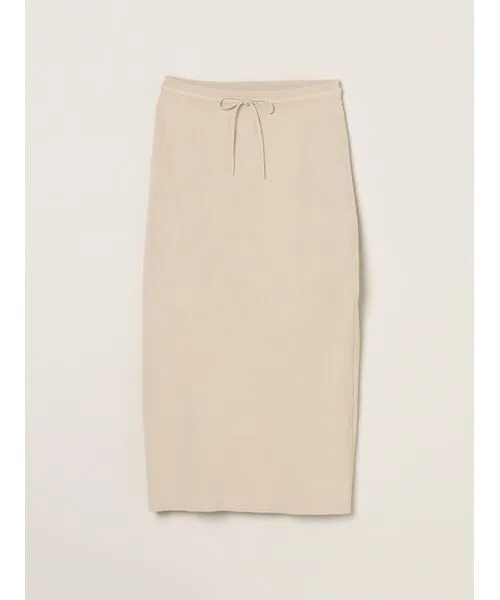 three dots/スリードッツ Bright cotton skirt ash beige S