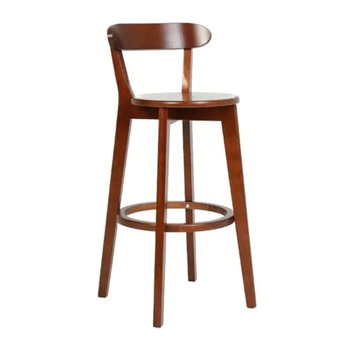 FXLKLUXE カウンターチェア 木製 カウンター椅子 無垢材製 座面の高さ：50cm/60cm/70cm/80cm 安定感 バーカウンター椅子 木製チェア カウンタースツール ラウンド フットレストと背もたれ付きで快適 レストラン、バー、カフェなどに最