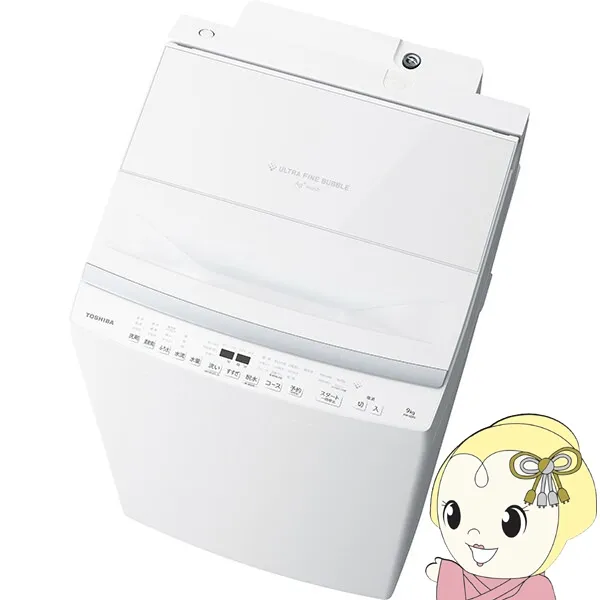 全自動洗濯機 東芝 TOSHIBA ZABOON ザブーン 洗濯9kg 液体洗剤・柔軟剤自動投入機能搭載 グランホワイト AW-9DP5-W