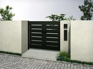 【送料無料】YKKAP ルシアス門扉YS4型 両開き 門柱仕様 10-12 内開き仕様 UME-V-YS4『ゲート 部材 ガーデン 住宅 境界 入口 塀 壁 diy おしゃれ 形材 門扉』 アルミカラー