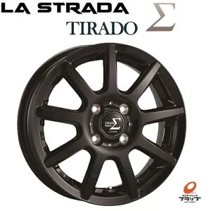 【取り寄せ品】 4本セット ホイールのみ LA STRADA TIRADO sigma グロスブラック 14インチ 5.0J+35 4H100 ハブ径67.1 JWL-T 15インチ以上TPMS対応 ラストラーダ ティラード シグマ Σ 送料無料～(条件あり) 阿