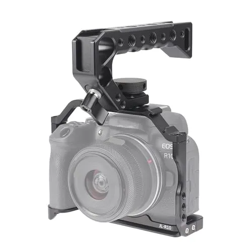 カメラケージ R10 DSLR ケージ 互換性がありますCanon EOS R10 用 ラビットケージカメラリグ ビデオ写真アクセサリー用 ハンドル穴付き(Alai handle)