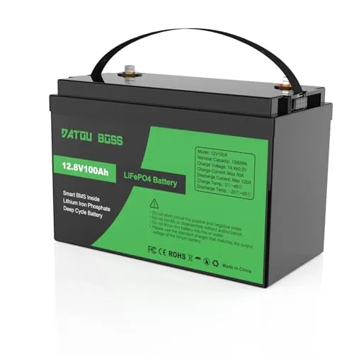 DATOUBOSS 12V 100Ah LiFePO4 リン酸鉄リチウムイオンバッテリー 1280Wh内蔵100AのBMS直列 並列接続 5000回以上ディープサイクルバッテリー RV ソーラー発電 セキュリティデバイス 車中泊 オフグリッド 防災対策