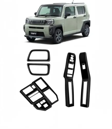 【kiAuto】ダイハツ タフト LA900S/LA910S型 2024~ 内装 コンソールスイッチパネルカバー シフトベースパネル +インナー ドアハンドルカバー 内側ドアボウルカバー+パワーウィンドウ スイッチ カバー ドア ウィンドウ ボタン 傷防止