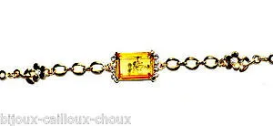 【送料無料】ブレスレット アクセサリ? ゴールドブレスレットオリジナルクリスタルオレンジgold coloured bracelet original flower and crystal orange and white jewel