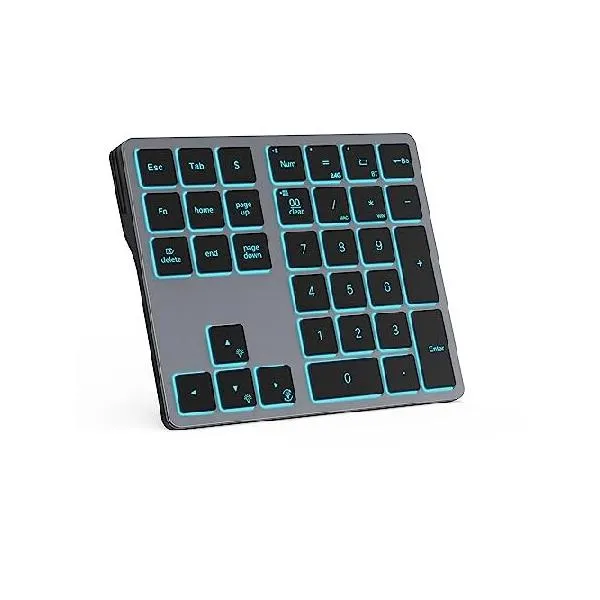 Doohoeek Bluetooth ＆ 2.4G USB Wireless Numeric Keypad for Laptops, PC Computers Macbooks ＆ Tablets, Dual Mode Number pad 34 Keys with 7-Col_並行輸入
