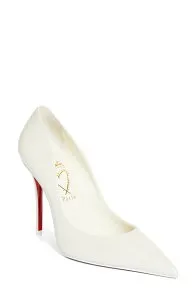 クリスチャン・ルブタン レディース シューズ パンプス Christian Louboutin Miss Z Pointed Toe Pump Bianco/ Snow