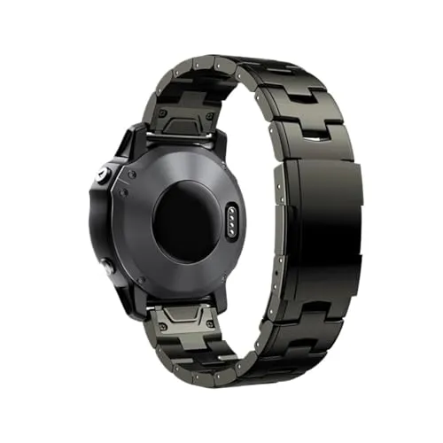 26mm 22mm クイックフィット チタンストラップ に適合するGarmin Fenix 6/6X/6XPro/7/7X/5/5X/5XPlus/3 対応(Titanium Gray,26mm)