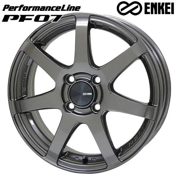 ENKEI エンケイ パフォーマンスライン PF07 15インチ 5.0J 4H100 +45 ダークシルバー アルミホイール単品 4本セット 送料無料