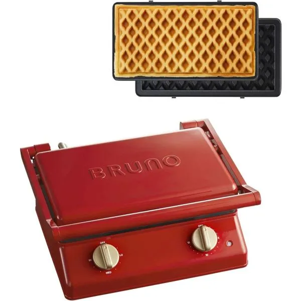 ブルーノ グリルサンドメーカー ダブル グレージュ 、レッド BOE084-GRG おしゃれ ホットサンドメーカー