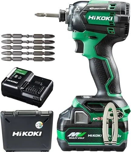 【セット買い】【Amazon.co.jp限定】 HiKOKI(ハイコーキ) 18V充電式インパクトドライバ WH18DC(XPZ) + 力こぶビット(5本入) 0033-5193