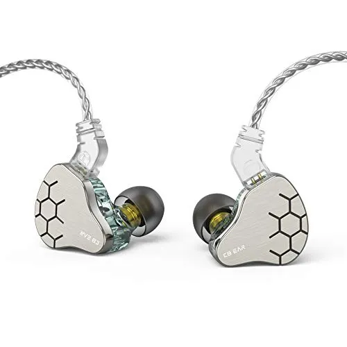 Kinboofi KBEAR Lark in Ear Headphones 1BA 1DD、ミュージシャン HiFi IEM インイヤーモニター 2ピンケーブル付き ミュージシャン教会用 (マイクなし、グリーン)…