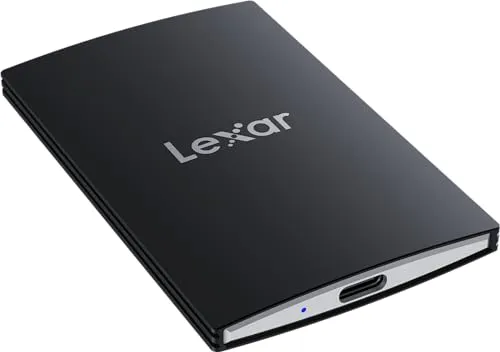 Lexar 2TB SL500 ポータブル SSD 最大2000MB/秒 Type-C ノートパソコン iPhone 15/16 スマートフォン タブレット PS5 Xbox USB 3.2 Gen 2x2対応 スリム 軽量 外付けSSD ブラック (LS