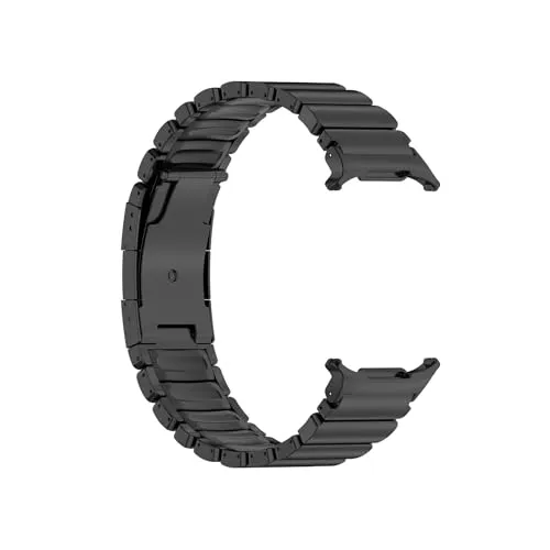 [PLYYQZM] に合う Sam su ng Galaxy Watch 8 40 44mm 8Classic 46mm用チタンラバーストラップ、に合う Sam su ng Ultra 47mm 用スポーツバンド、交換用ブレスレットに適合(Black Bl