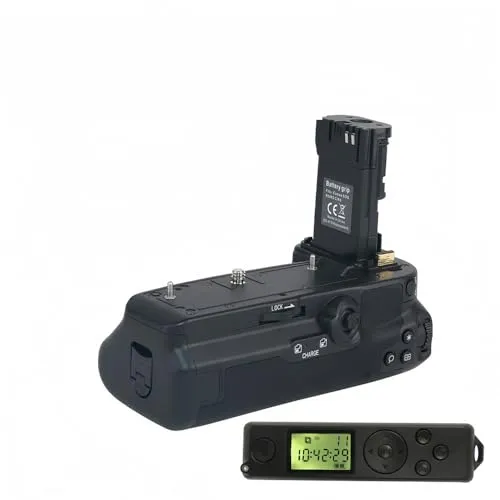 TpptCanon EOS R6 R5 R5C用垂直バッテリーグリップ、交換用BG-R10バッテリーホルダーとして垂直グリップ、LP-E6/LP-E6NH/LP-E6N2個に挿入 (BG-R10RC-L)