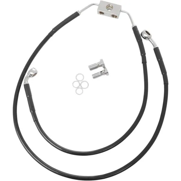 Drag Specialties ドラッグスペシャリティーズ フロントブレーキホース UP ブラック FLD 2012-16 【LINE BRK F 12-16BK [1741-3786]】 ブレーキ