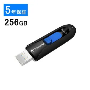【最大1,000円オフクーポン発行中】USBメモリ 256GB USB3.1 Gen1 キャップレス スライド式 JetFlash 790 ブラック TS256GJF790K トランセンド
