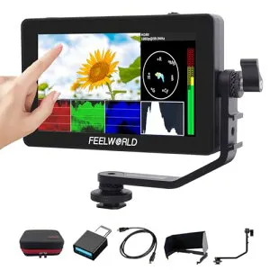 Feelworld F6 Plus タッチスクリーン 液晶フィールドモニター カメラ用外部撮影モニター 3D Lut搭載 5.5インチIPS 1920X1080 HDオンカメラビデオモニター4K HDMI信号入力 カメラ撮影確認用日本語設定＆1