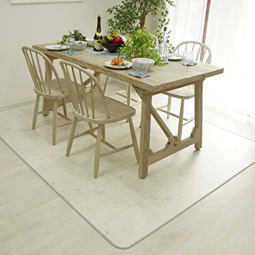 グラムスタイル ダイニング ラグ マット 撥水 ペット対応 表面強化 消臭 防炎 抗菌 防カビ 防汚 日本製 182x182cm 2畳 大理石調 ホワイト