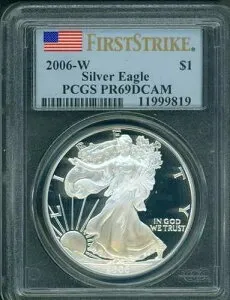 2006-W アメリカン シルバー イーグル ASE S$1 PCGS PF69 プルーフ PR69 ファースト ストライク F.S. !!!