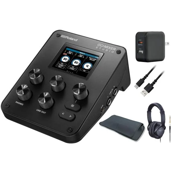 Roland ローランド / GO:MIXER STUDIO (ヘッドホン ＆ USB電源アダプター ・USB-Cケーブル セット！) オーディオインターフェース