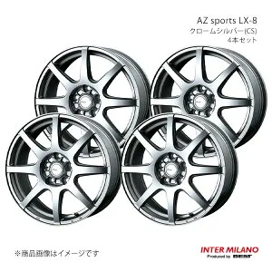 INTER MILANO インターミラノ AZ sports LX-8 ホイール 4本セット LBX MAYH10/15 2023/12～【18×7.5J 5-114.3 INSET38 ダークグレーメタリック】