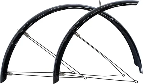 RITEWAY(ライトウェイ) 自転車フェンダー ダブルステークロスバイクフルフェンダー 泥除け 前後セット 700C/650B/27.5インチ用 幅65mm グロスブラック