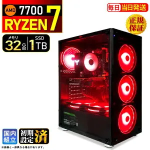 ＼マラソン値引中／デスクトップPC デスクトップ パソコン ビジネス Ryzen7 7700 Windows11 SSD1TB メモリ 32GB 1年保証 安い 激安 オフィス業務 事務作業 デスクワーク 高スペック 動画視聴 おしゃれ